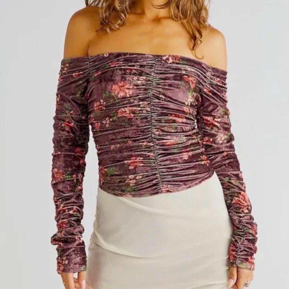 Free People Reina Off Shoulder Floral Top